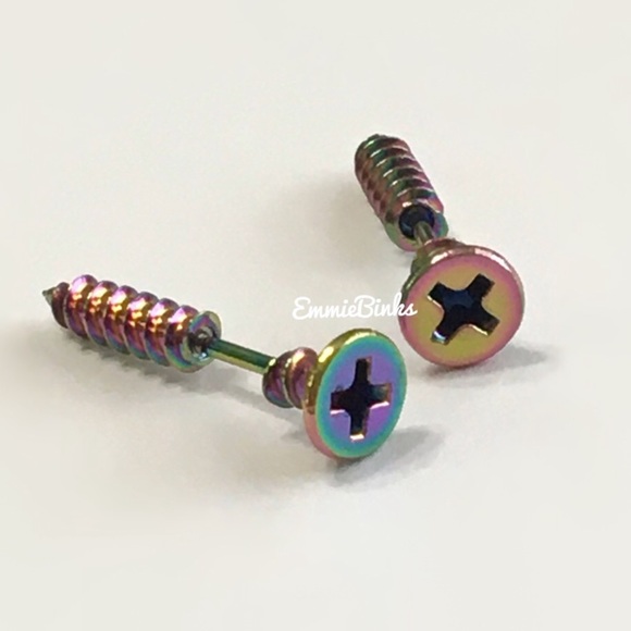 New 2 PAIR New Colors Stainless Steel | Easy To Wear | Trendy Design | Punk - Picture 13 of 16